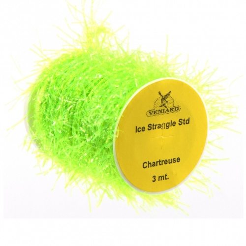 Veniard Ice Straggle Chenille Standard (3M) Chartreuse Fly Tying Materials (Product Length 3.28 Yds / 3m)